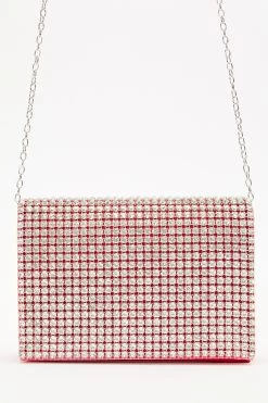 Red Satin Jewel Clutch Bag