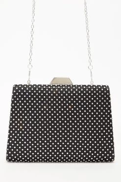 Black Diamante Net Box Bag