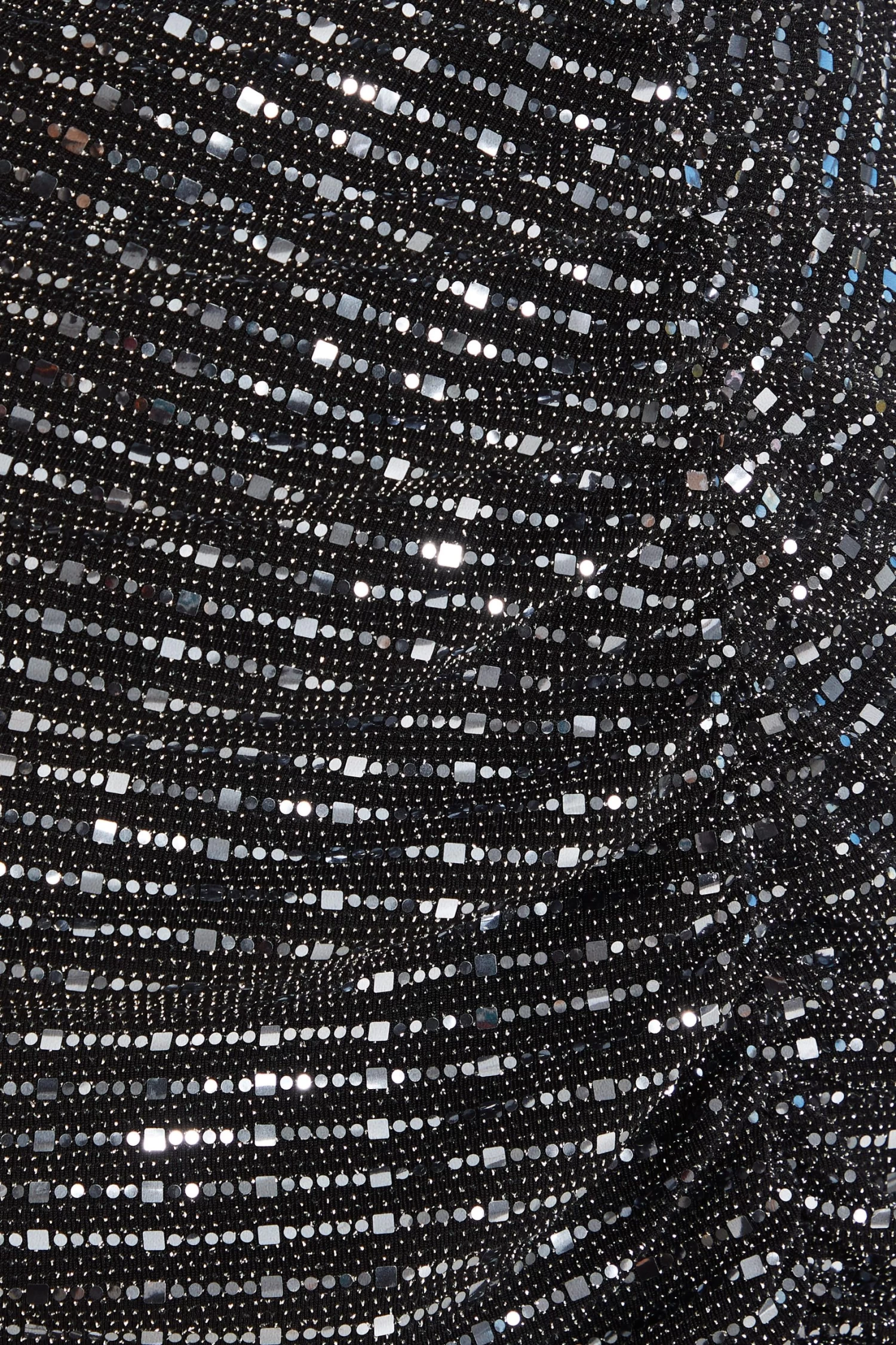 Black Sequin Ruched Bodycon Mini Dress - Image 6