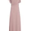Pink Chiffon Frill Sleeve Maxi Dress