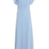 Light Blue Chiffon Frill Sleeve Maxi Dress
