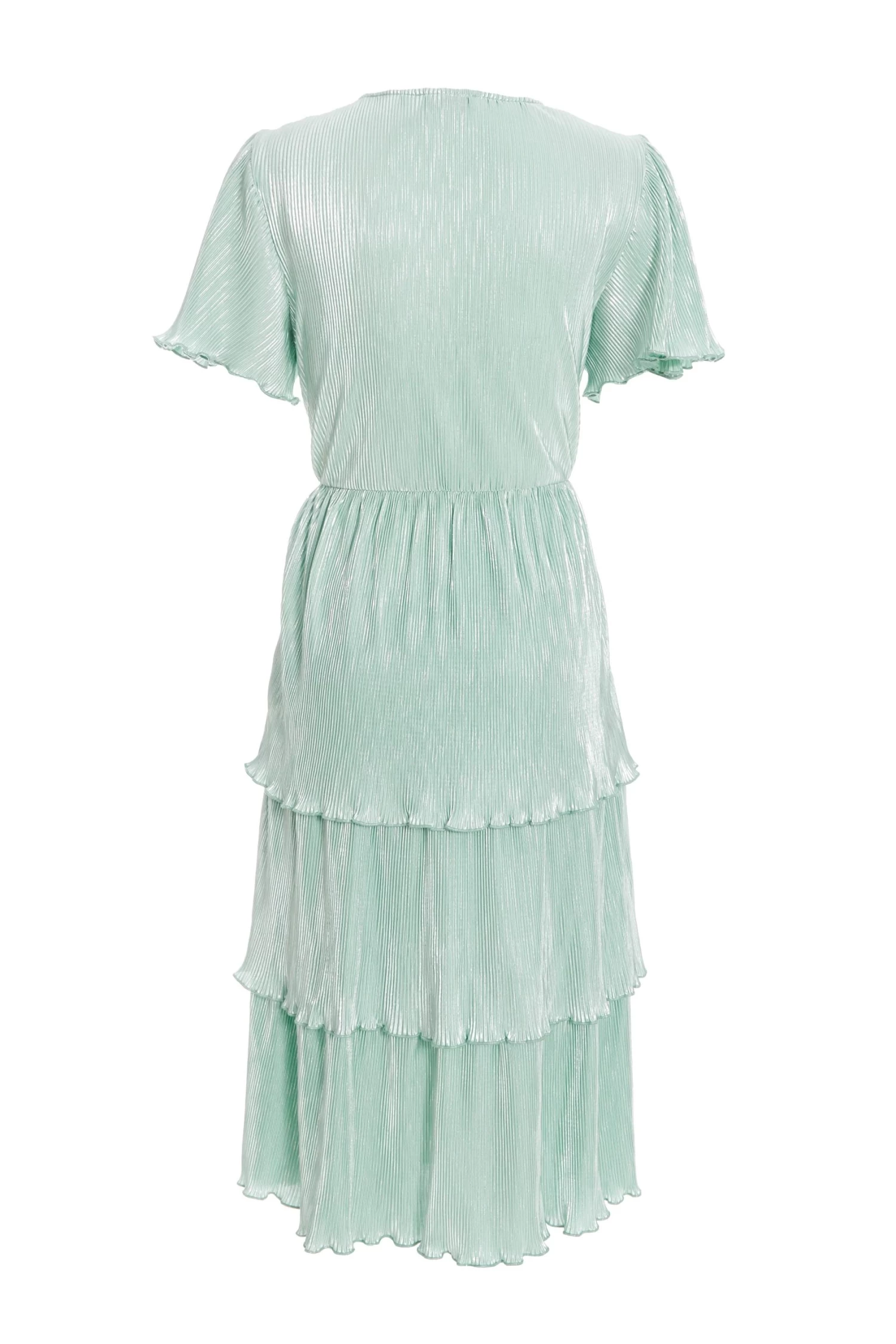 Mint Plisse Tiered Midi Dress - Image 5