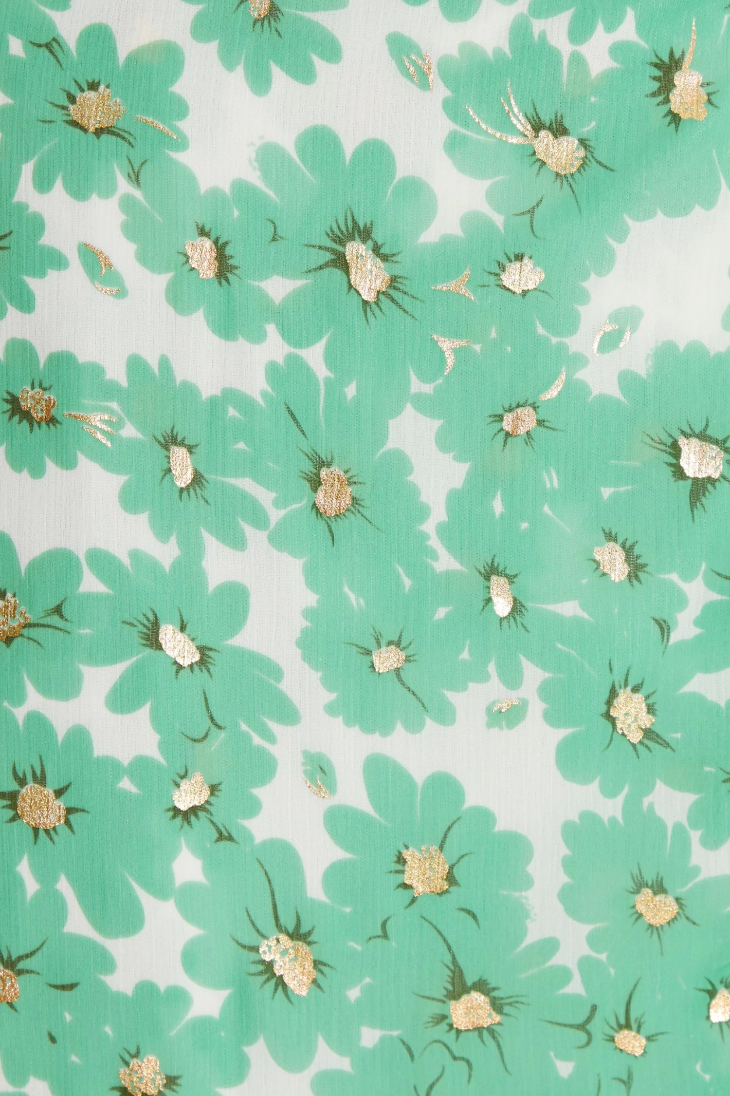 Green Chiffon Floral Wrap Midi Dress - Image 6