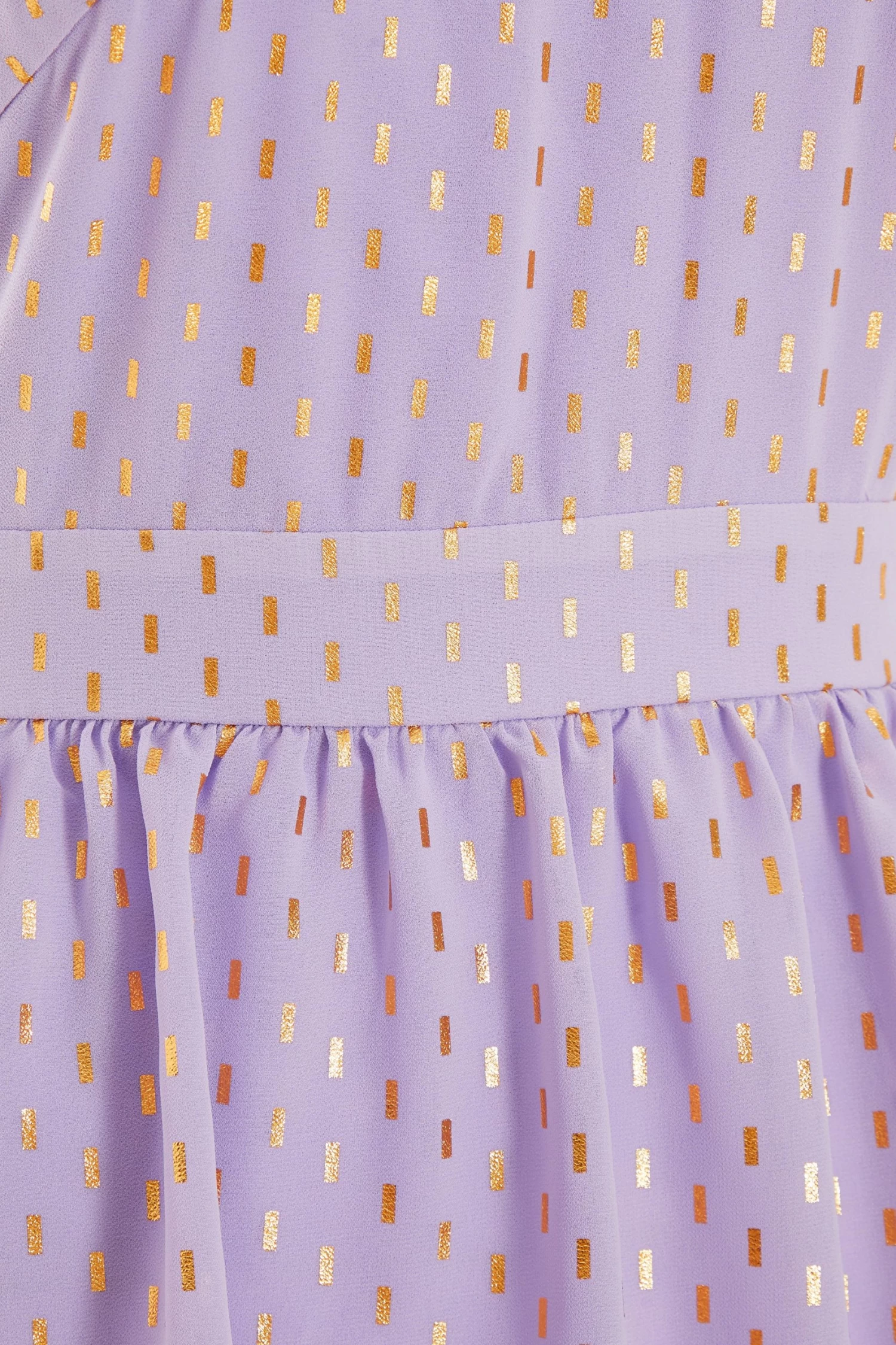 Lilac Chiffon Foil Tiered Mini Dress - Image 6