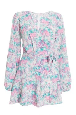 Pink Smudge Print Playsuit