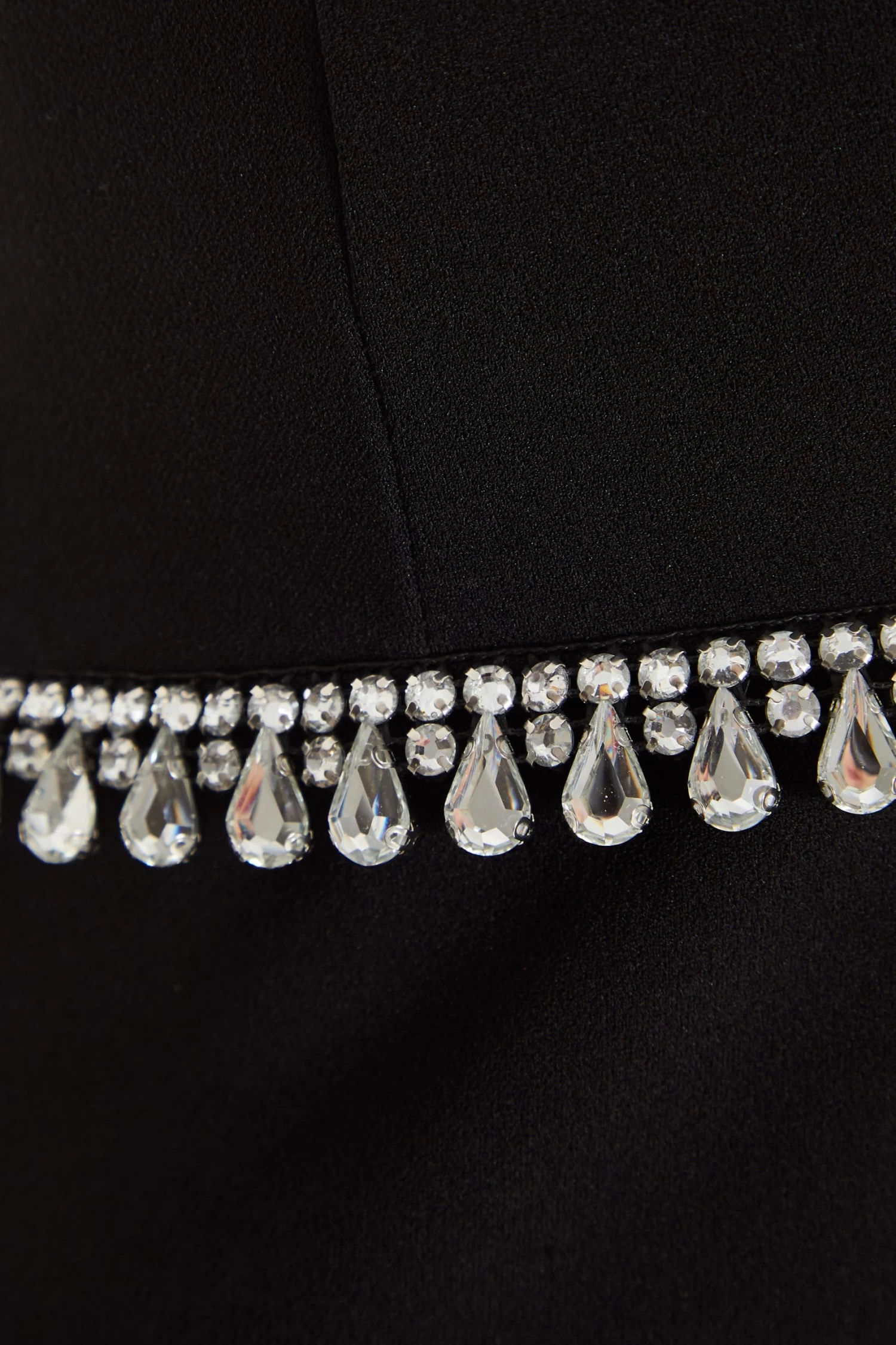 Petite Black Diamante Frill Midi Dress - Image 6