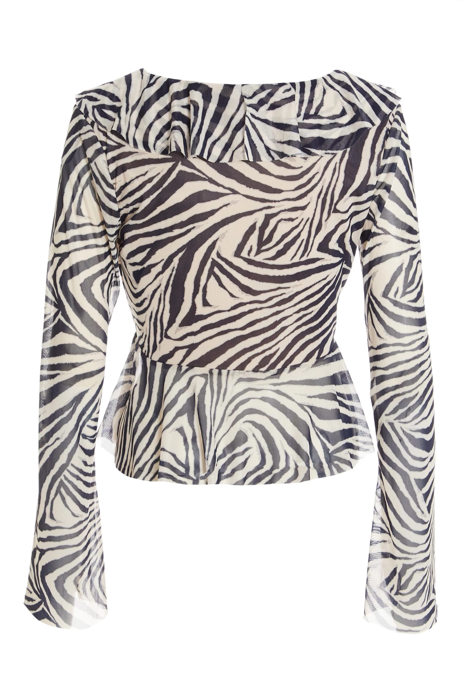 Stone Zebra Print Mesh Top - Image 5