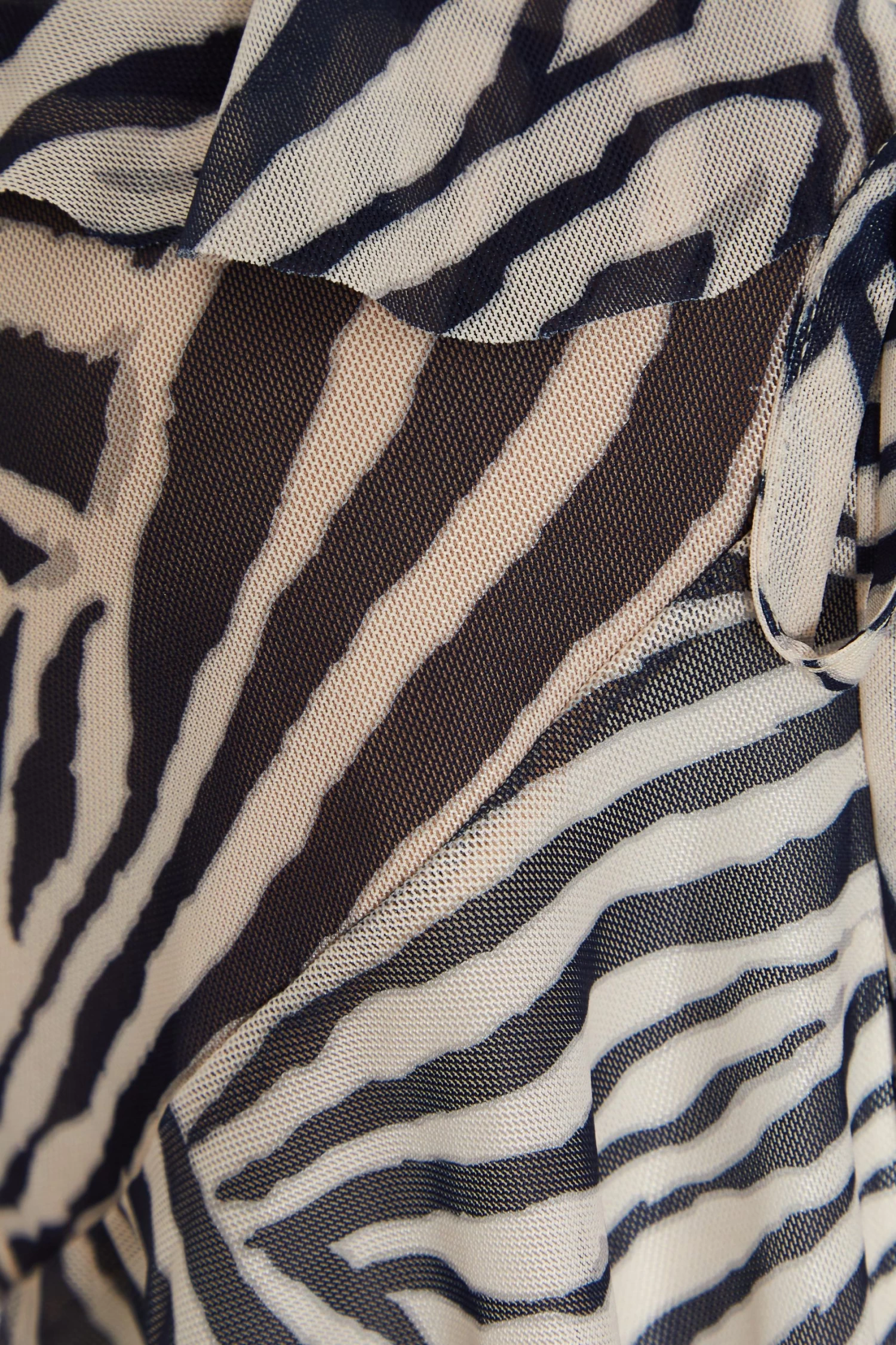 Stone Zebra Print Mesh Top - Image 6