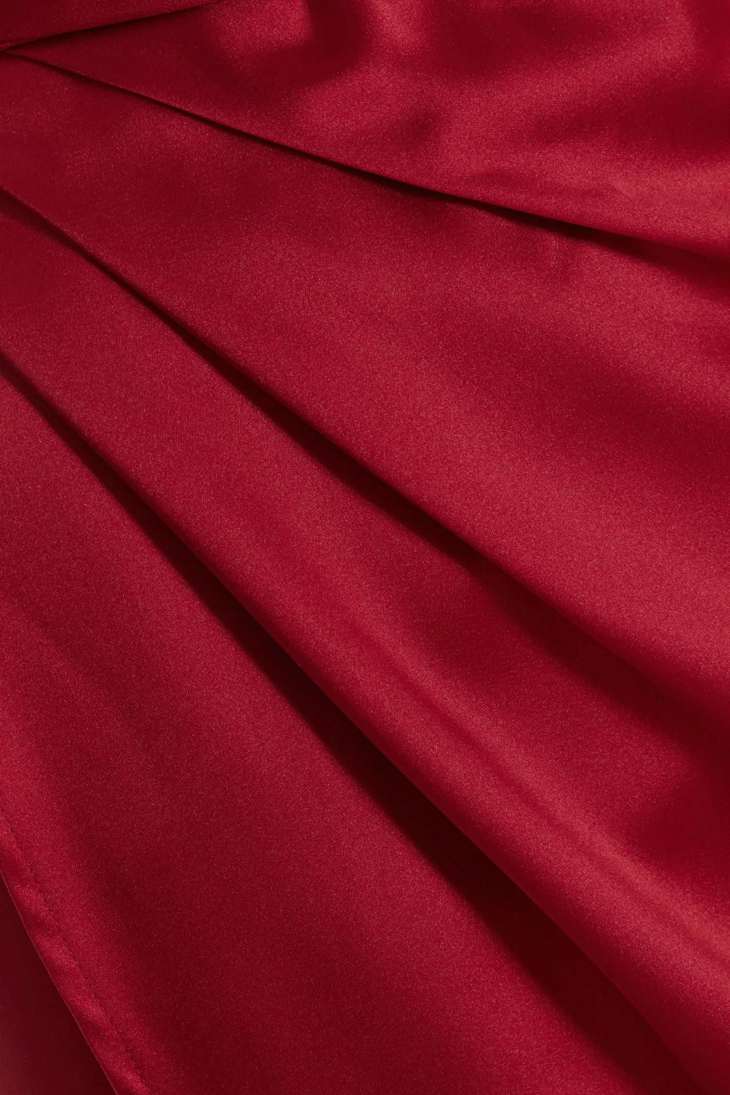 Berry Satin One Shoulder Midi Dress - Image 6