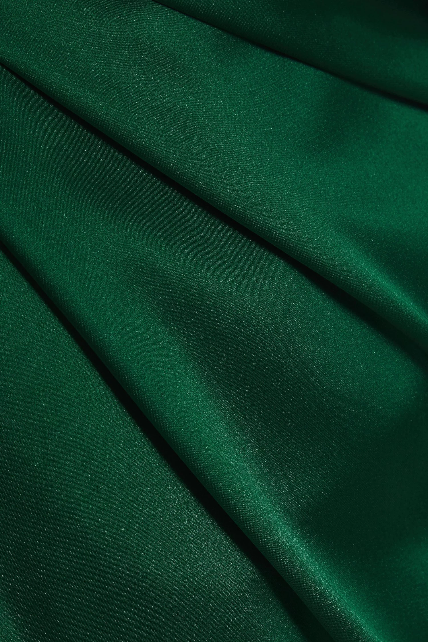 Bottle Green Satin One Shoulder Midi Dress - Image 6