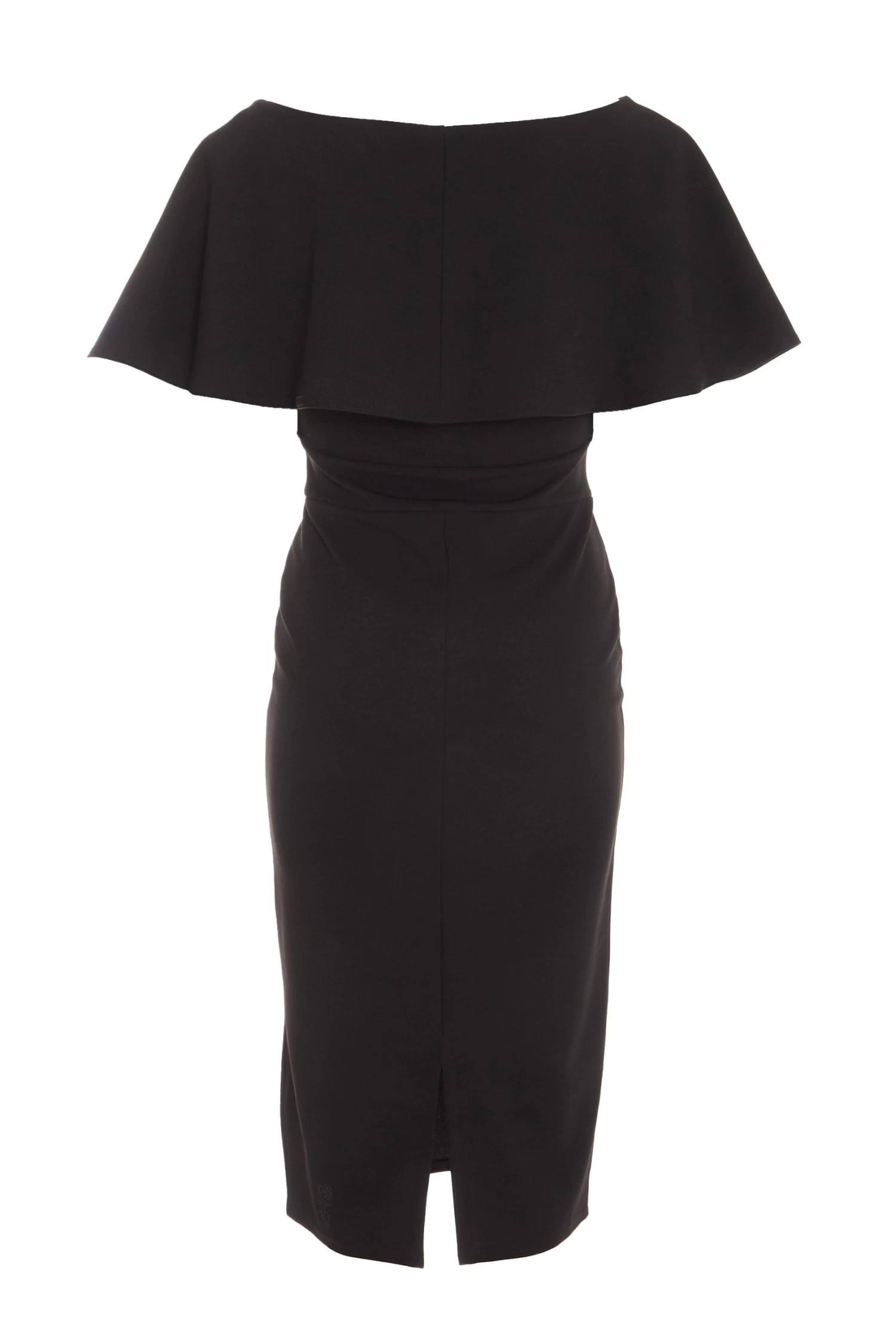 Black Angel Sleeve Wrap Midi Dress - Image 5