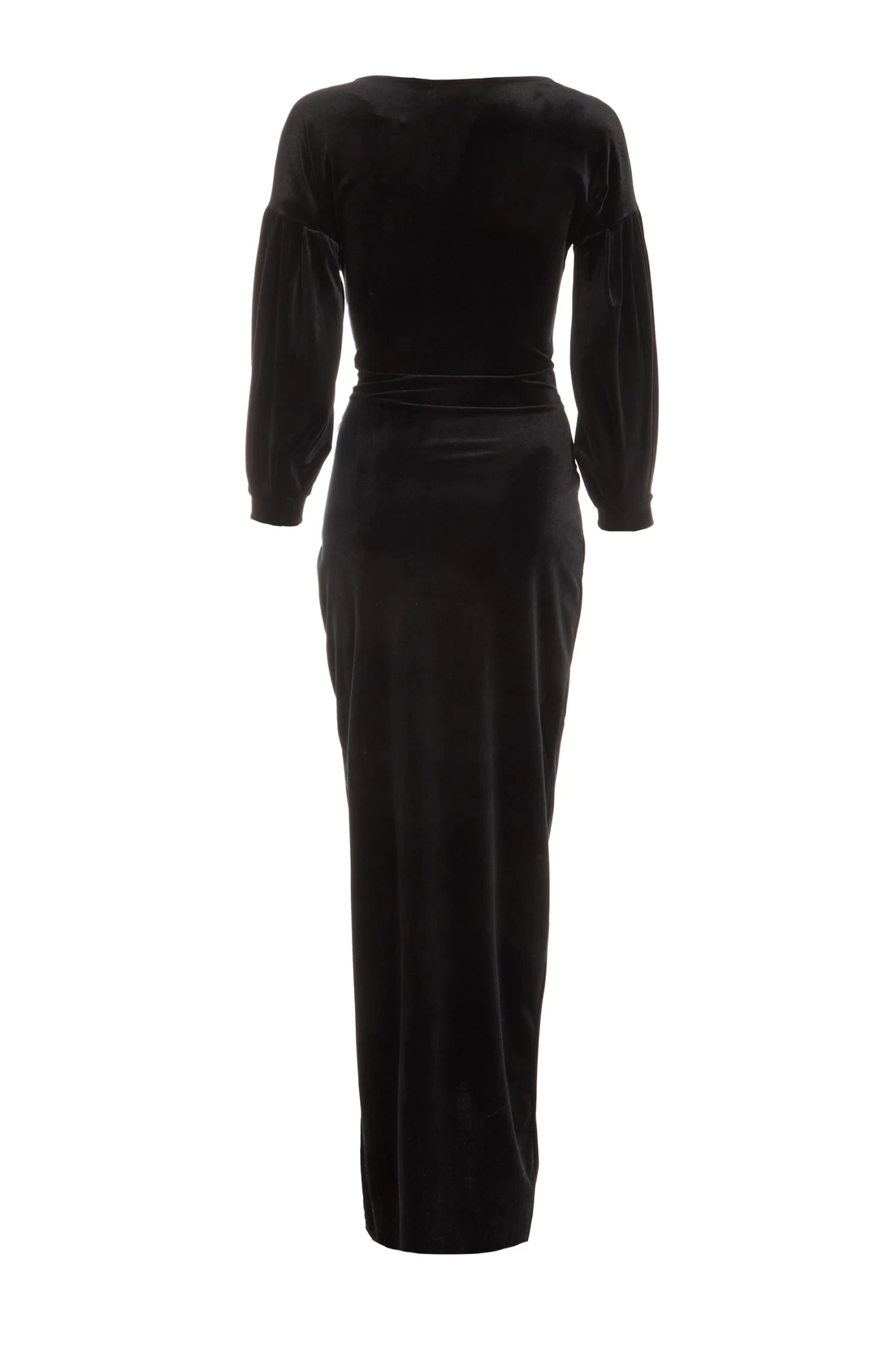 Black Velvet Wrap Maxi Dress - Image 5