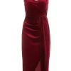 Berry Velvet Wrap Midi Dress