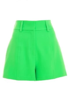 Bright Green High Waist Tailored Shorts