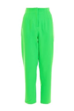 Bright Green High Waist Tailored Trousers