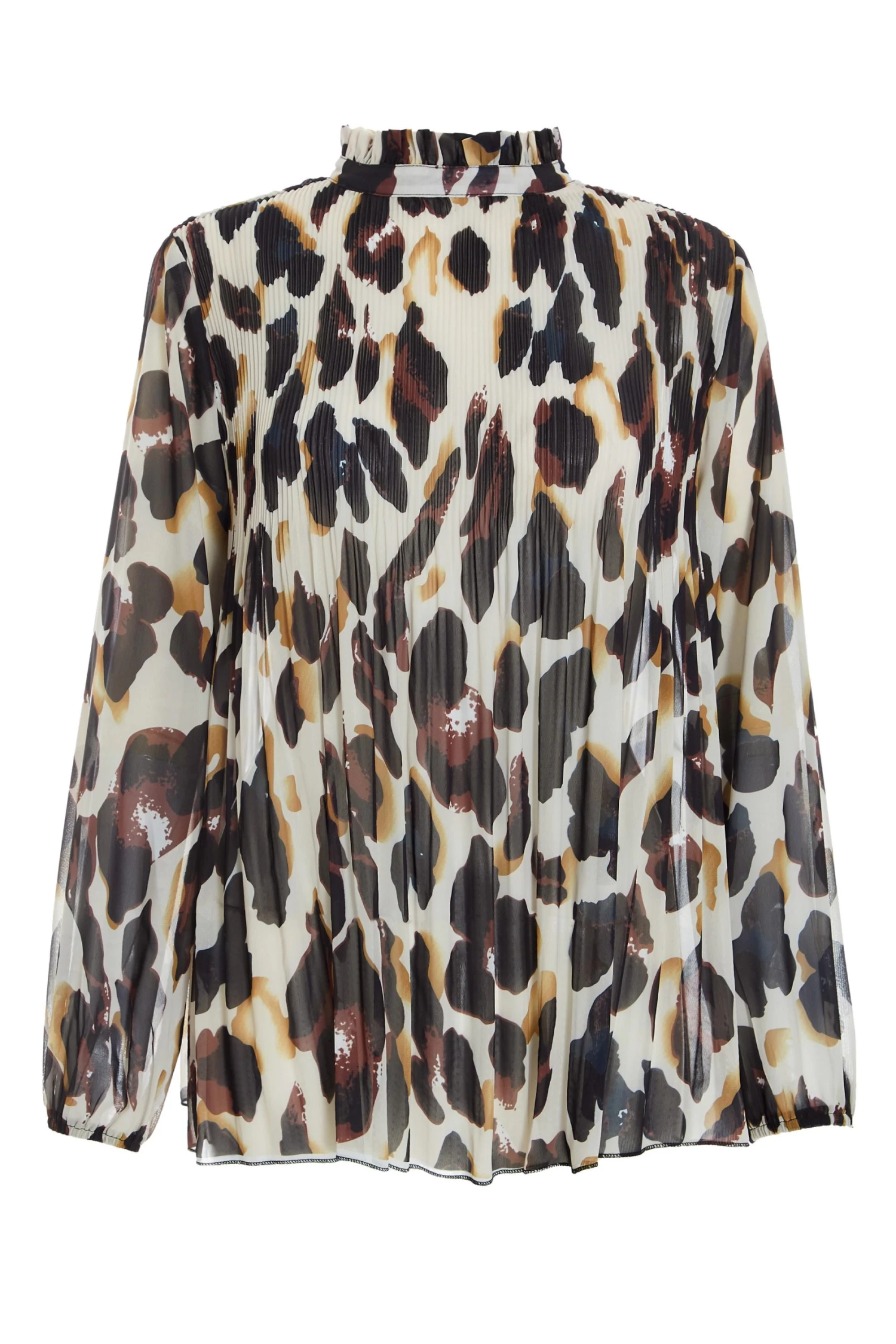 Stone Animal Print Chiffon Blouse