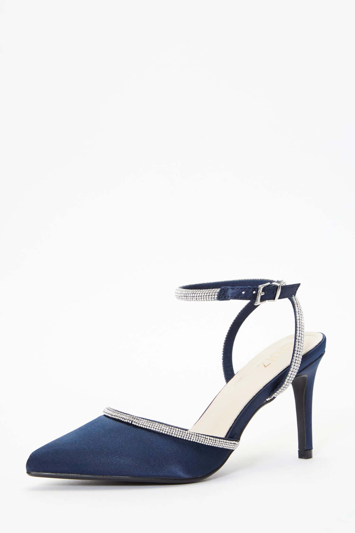 Navy Satin Diamante Trim Courts - Image 3