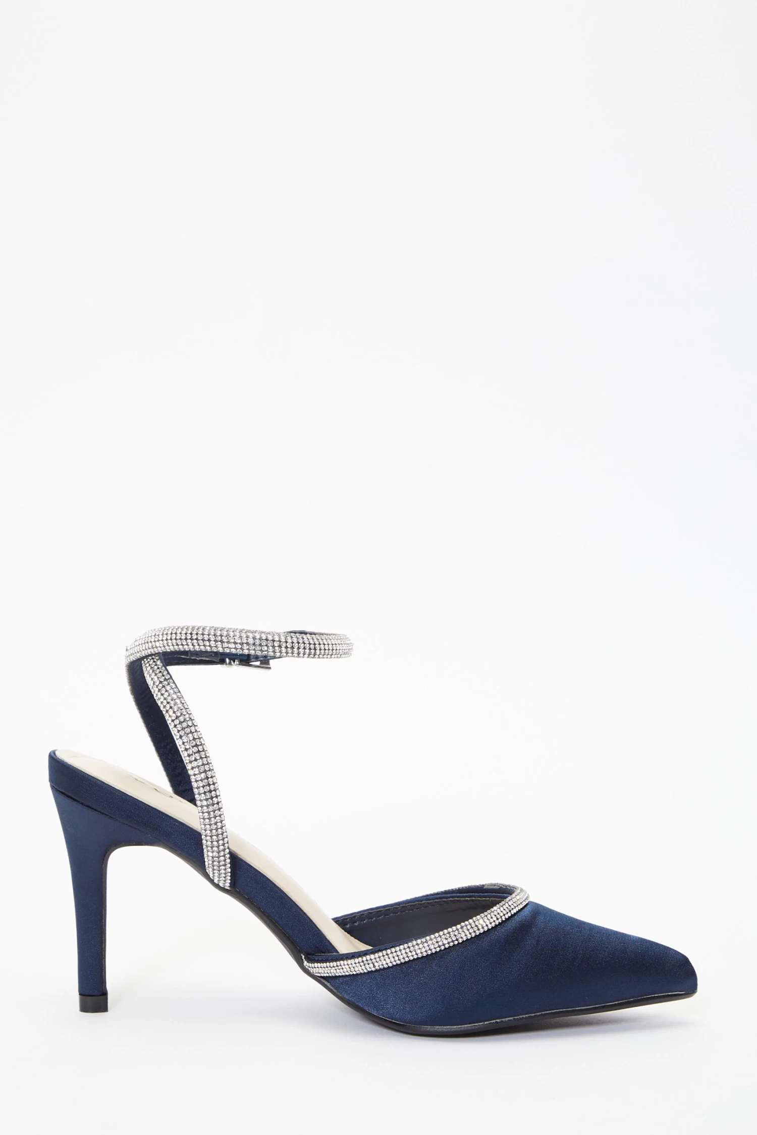 Navy Satin Diamante Trim Courts - Image 5