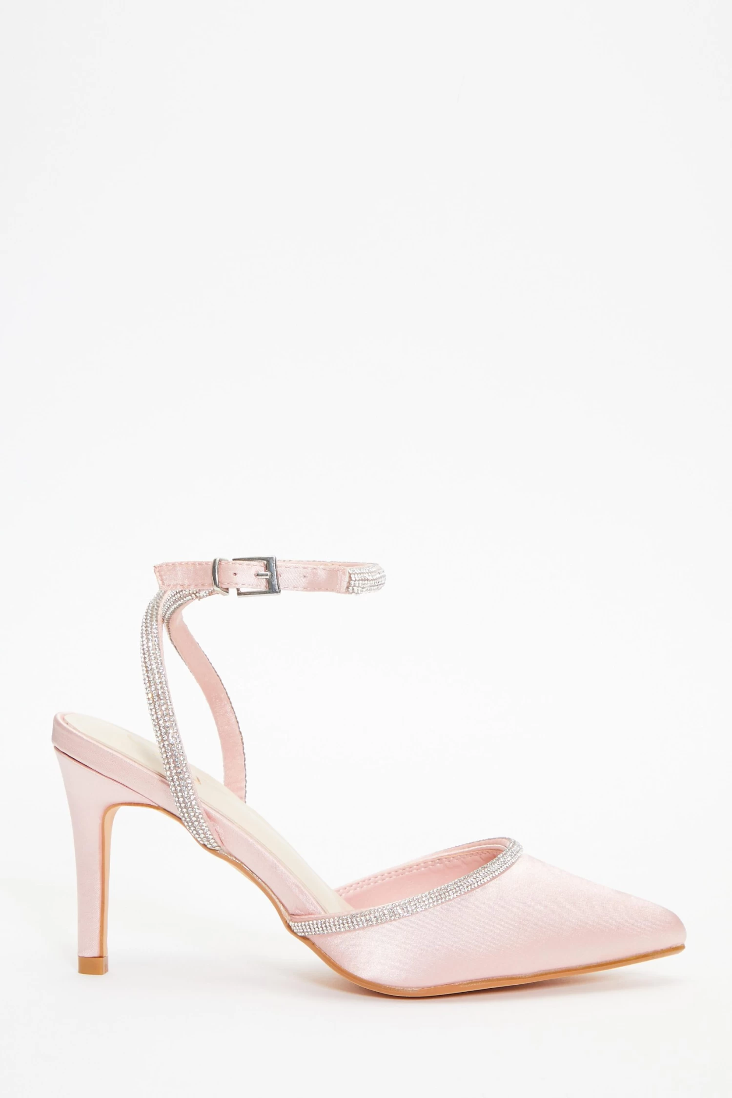 Pink Satin Diamante Trim Courts - Image 2