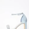Blue Satin Diamante Heeled Sandals