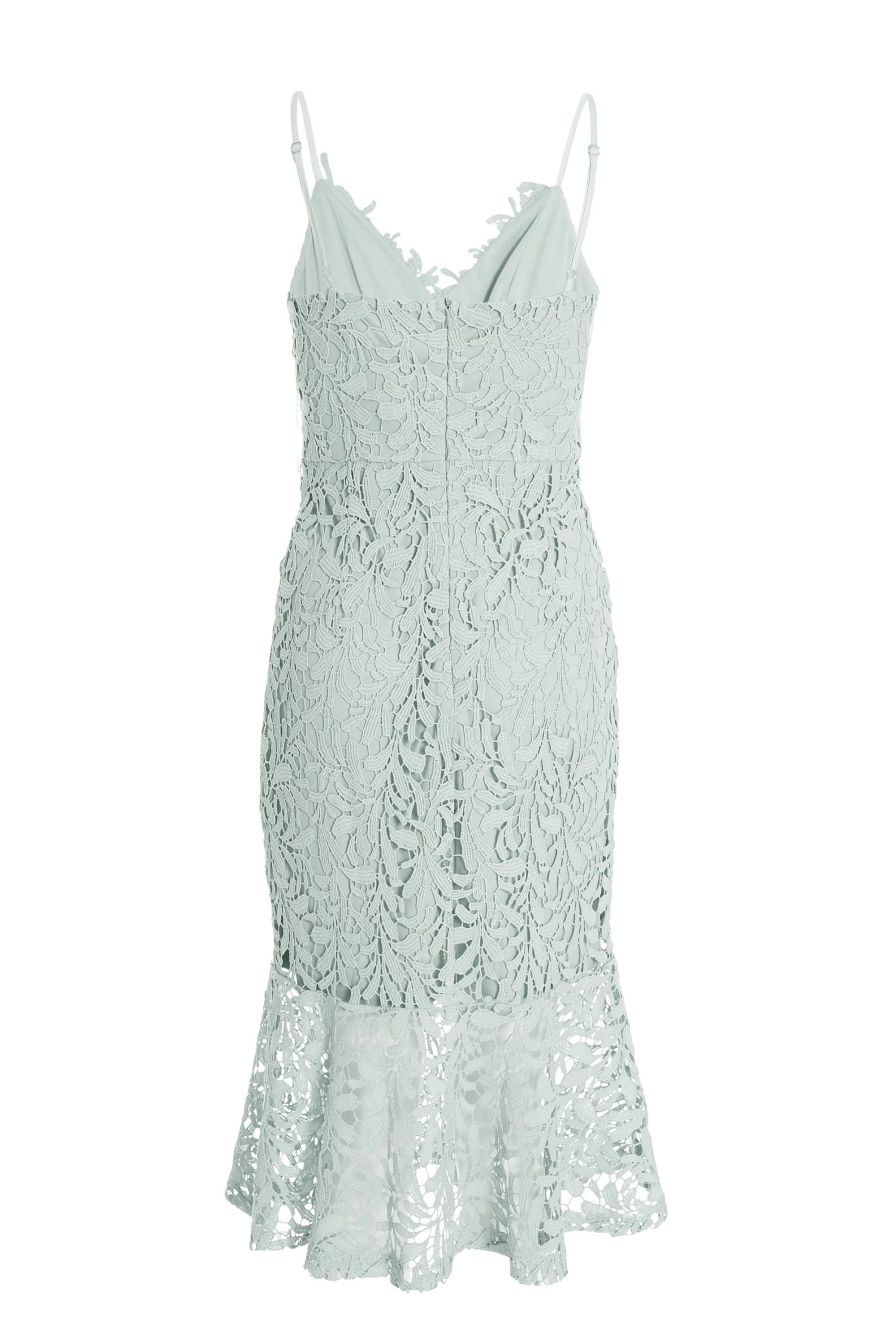 Sage Lace Fishtail Midi Dress - Image 5