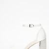 Bridal Silver Diamante Block Heel Sandals