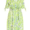 Curve Lime Marble Print Midi Dress