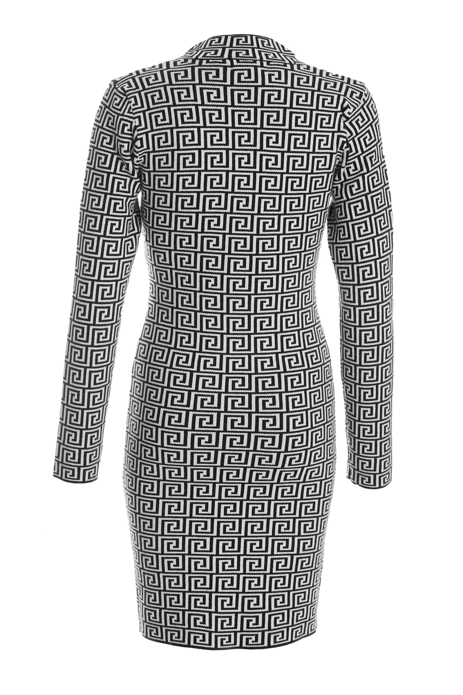 White Geometric Mini Jumper Dress - Image 5
