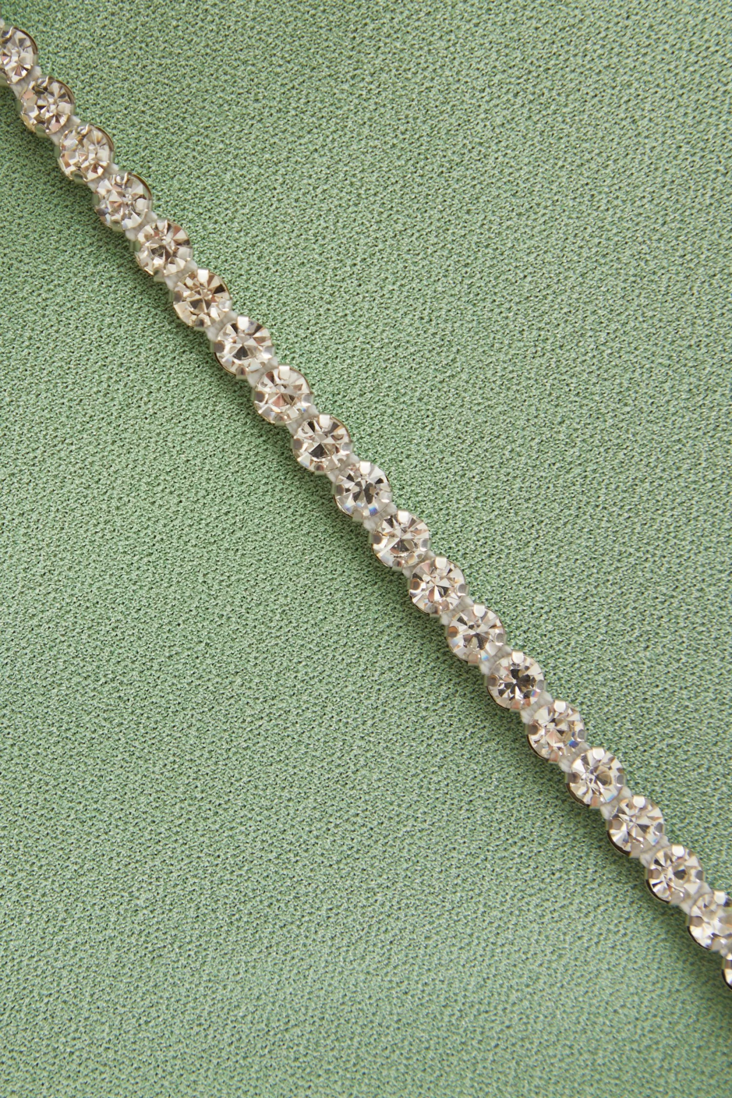 Sage Diamante One Shoulder Mini Dress - Image 2