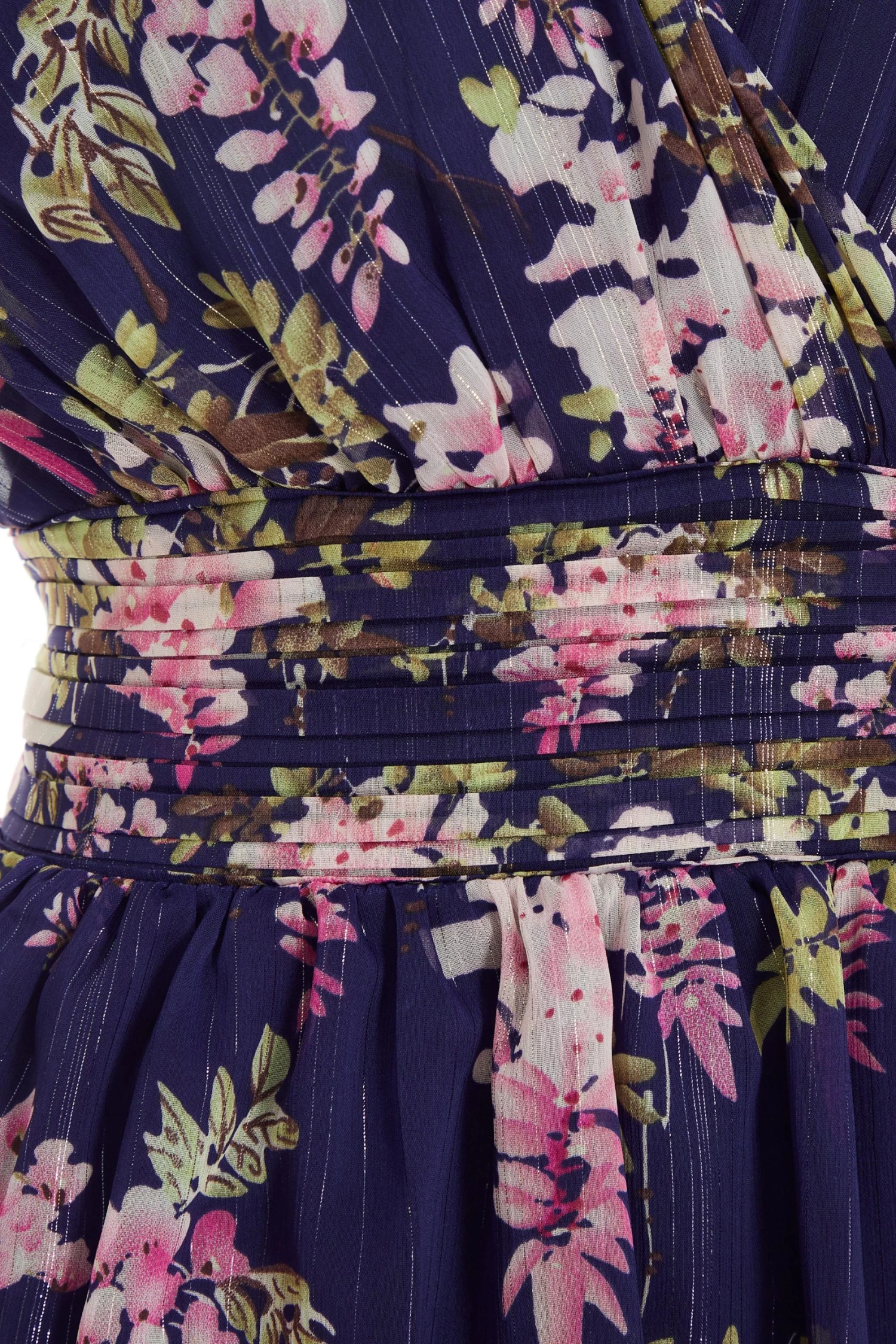 Navy Chiffon Floral Tiered Maxi Dress - Image 6