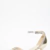 Gold Foil Diamante Low Court Heels