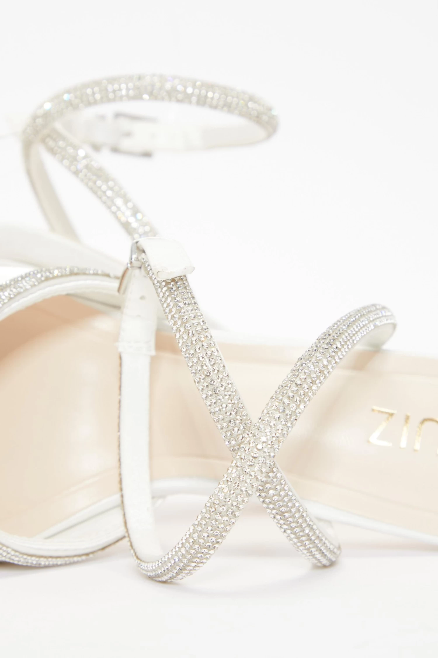 Bridal White Satin Diamante Trim Court Heels - Image 5
