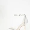 Bridal White Satin Diamante Trim Court Heels