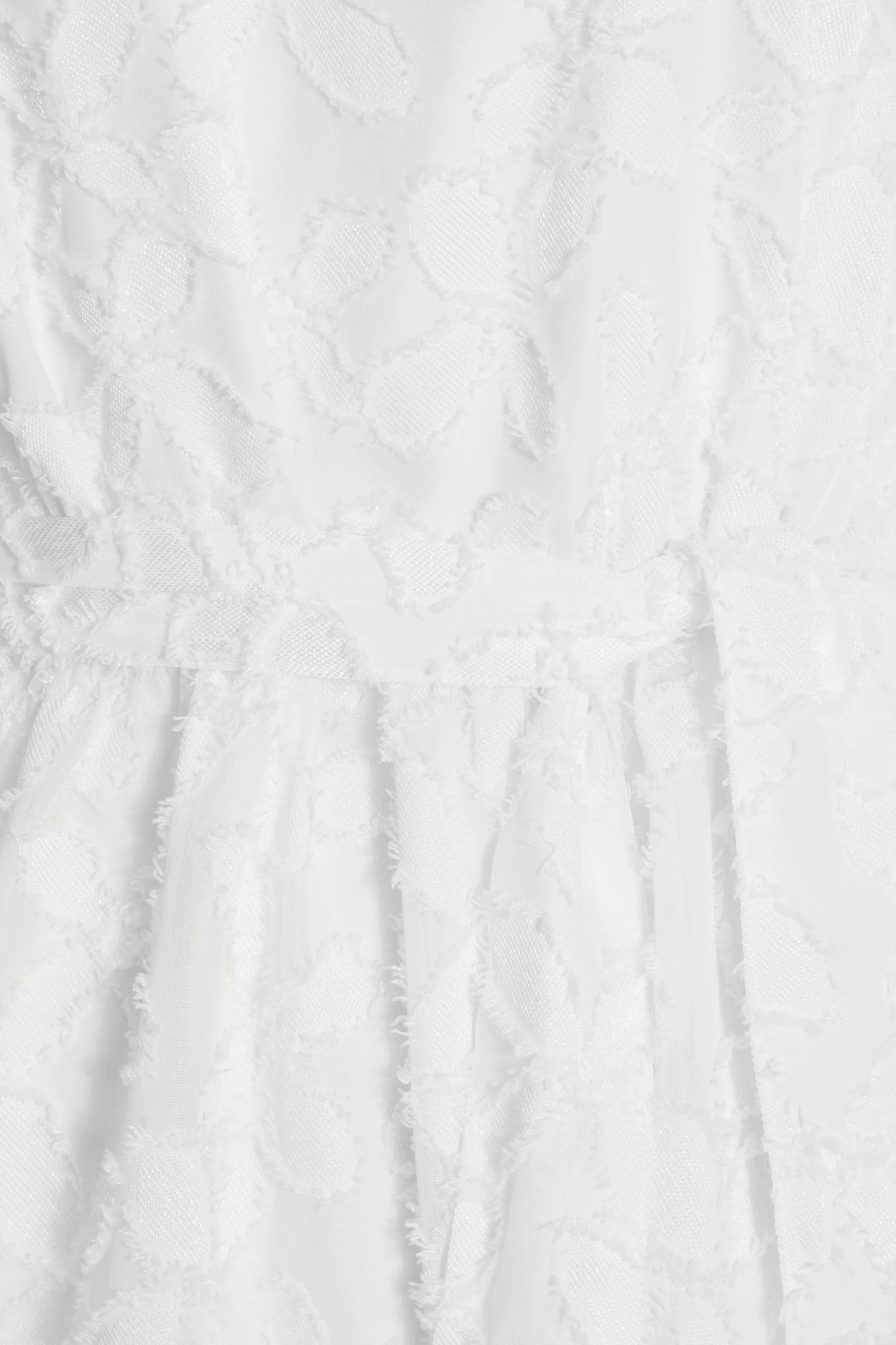 White Jacquard Halter Neck Mini Dress - Image 6