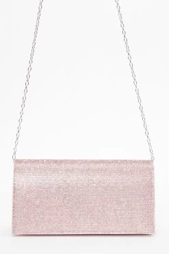Pink Diamante Clutch Bag