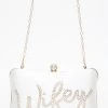 Bridal White Satin 'Wifey' Gold Box Bag