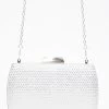 Bridal White Satin Diamante Box Bag