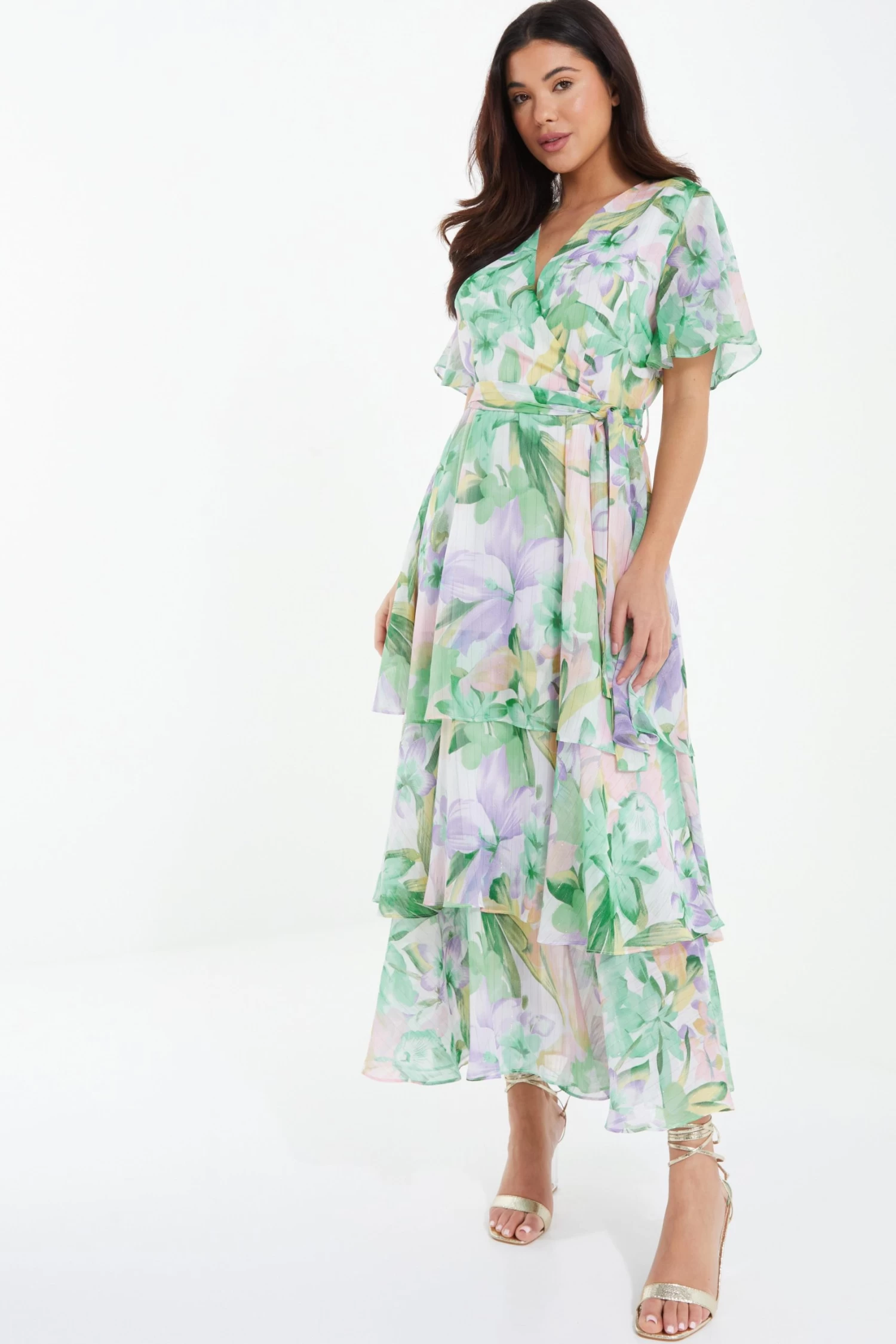Multicoloured Tropical Print Midaxi Dress - Image 4