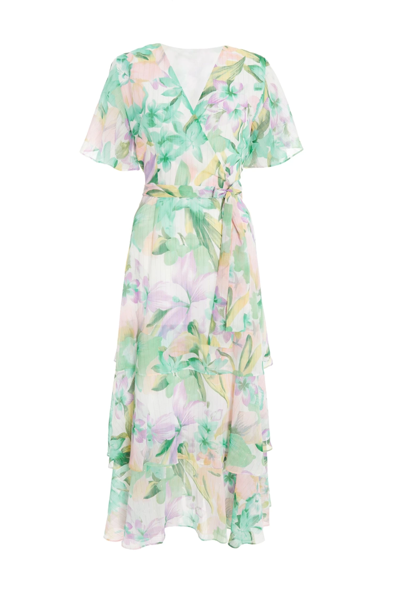 Multicoloured Tropical Print Midaxi Dress