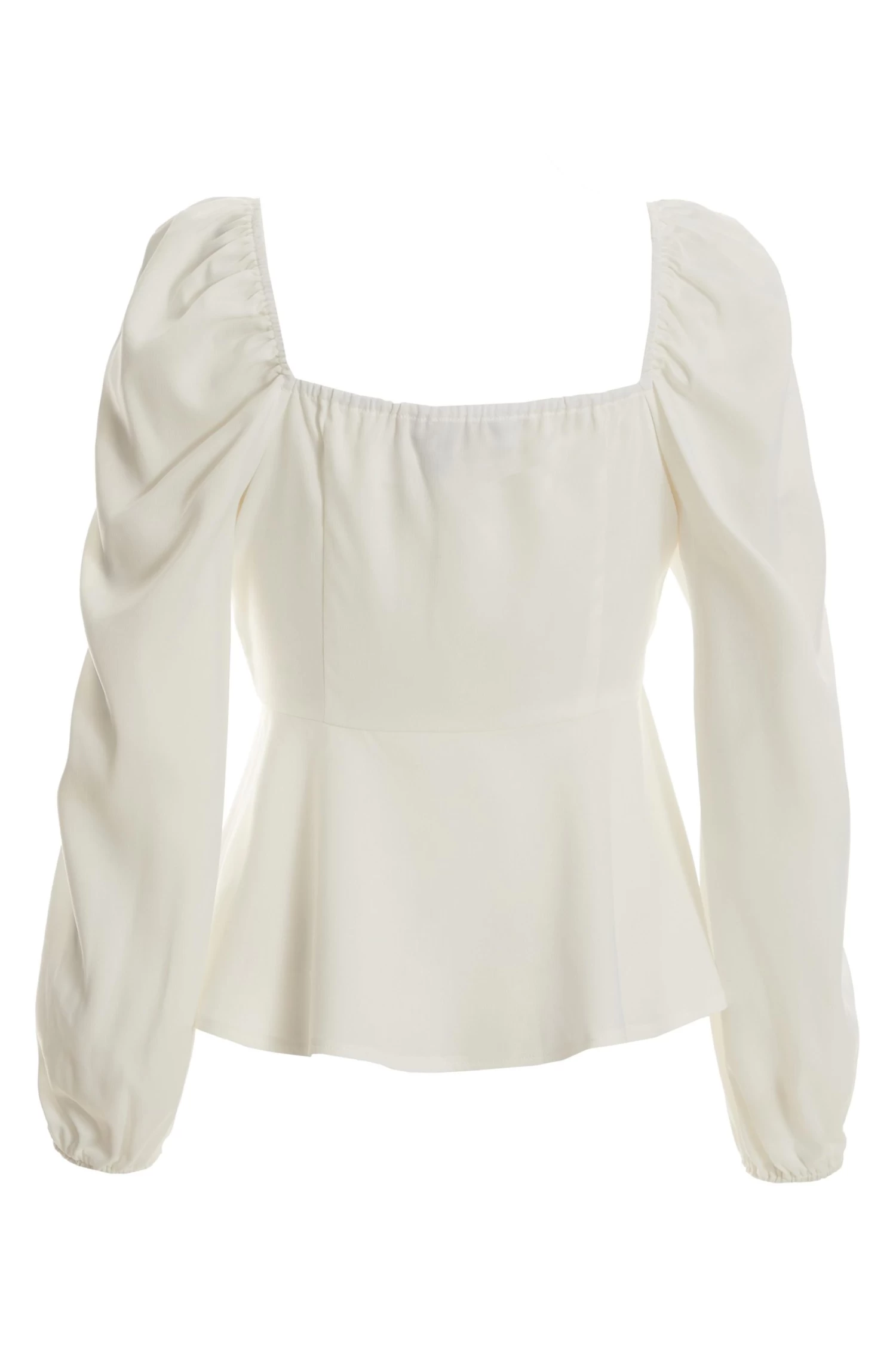 Cream Satin Ruched Top - Image 5