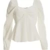 Cream Satin Ruched Top