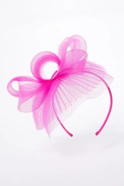 Pink Pleated Bow Headband Fascinator