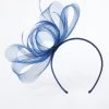 Navy Pleated Loop Headband Fascinator