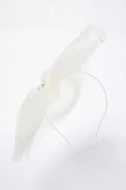 Cream Diamante Large Headband Fascinator