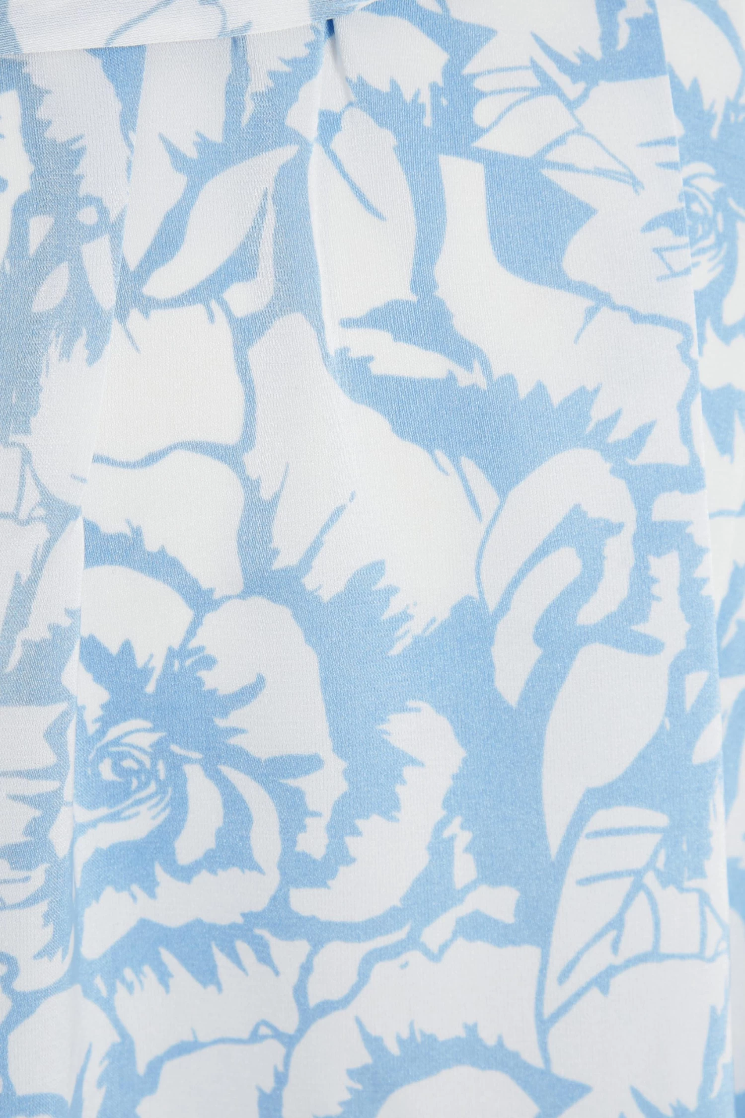 Curve Light Blue Satin Floral Wrap Midi Dress - Image 6