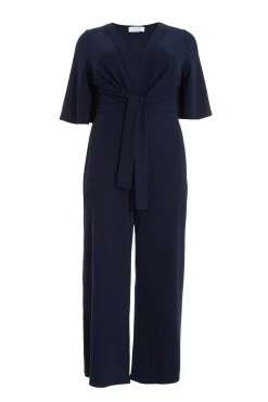 Curve Navy Knot Front Palazzo Jumpsuit