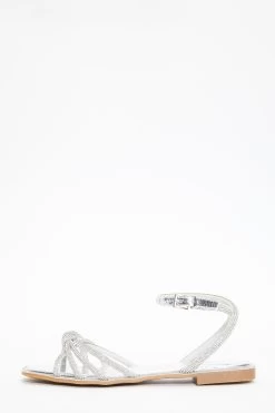Silver Diamante Strap Sandals