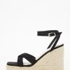 Black Cross Strap Wedges