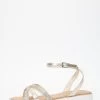 Gold Diamante Cross Strap Sandals