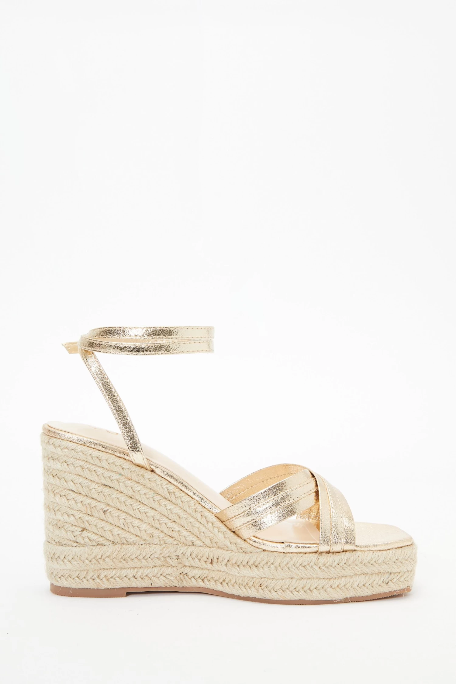 Gold Cross Strap Wedges - Image 6